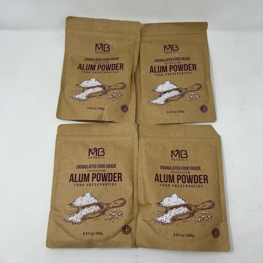 4x MB Herbals Alum Powder 250 Gram 8.8 Oz Granulated Potassium Alum Preservative